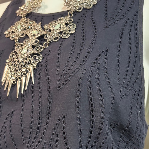 Ann Taylor Navy Sleeveless Midi Dress - Picture 2 of 7